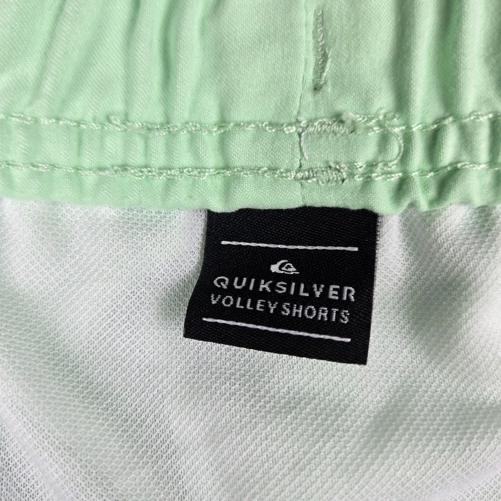 Quiksilver Swim Trunks Men's Small Volley Shorts Lime Green Board Shorts Lined